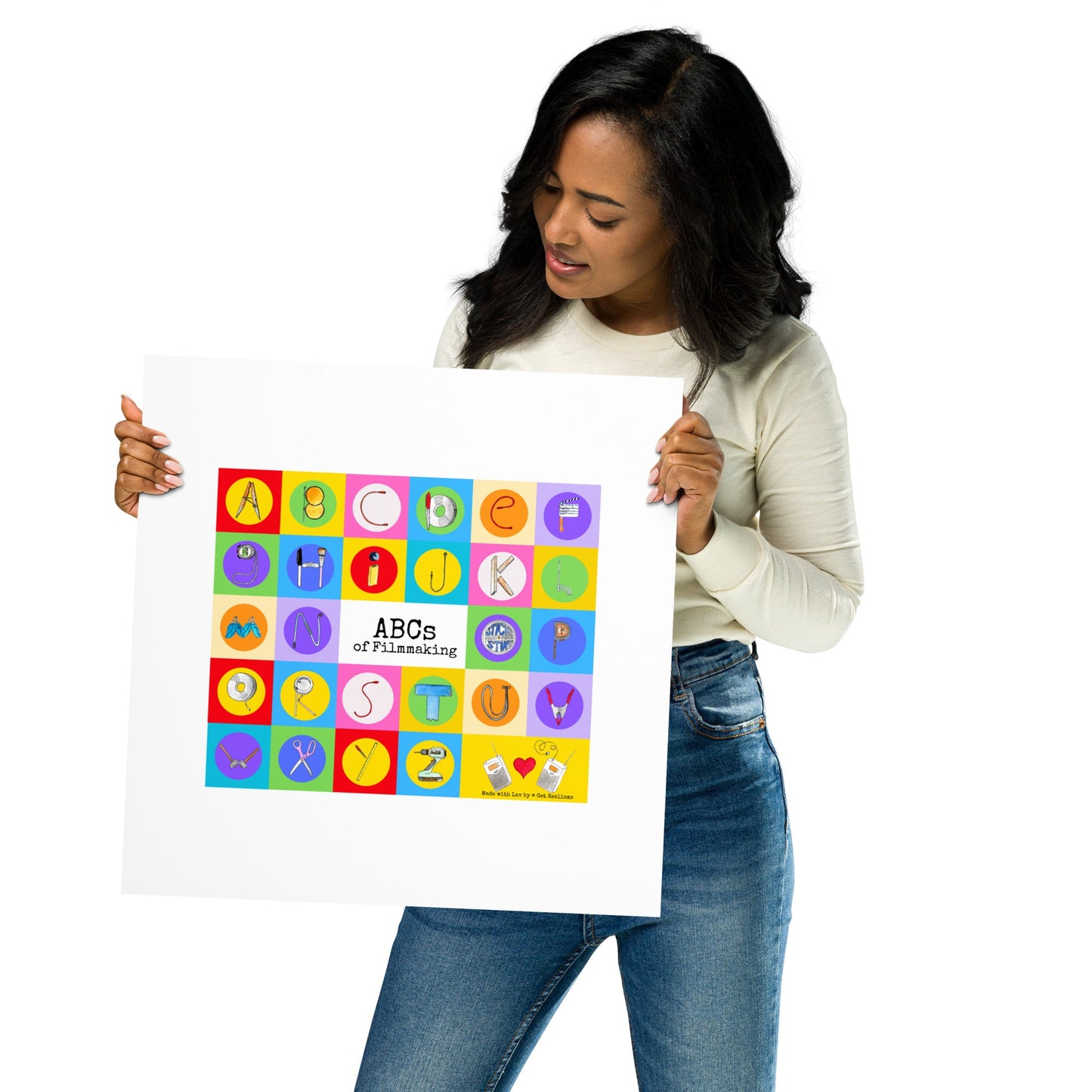 DECOR | ABCs of Filmmaking - Colored Blocks - Square Print - Get Reelisms