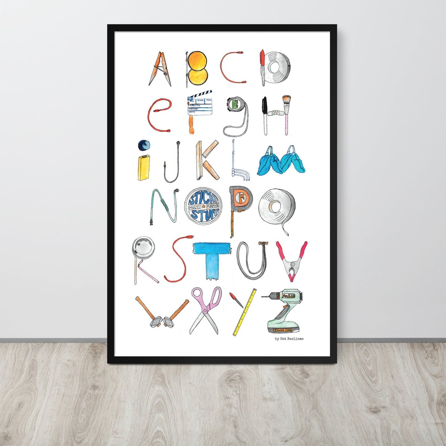 DECOR | ABCs of Filmmaking - Minimalistic - Vertical Framed Print - Get Reelisms