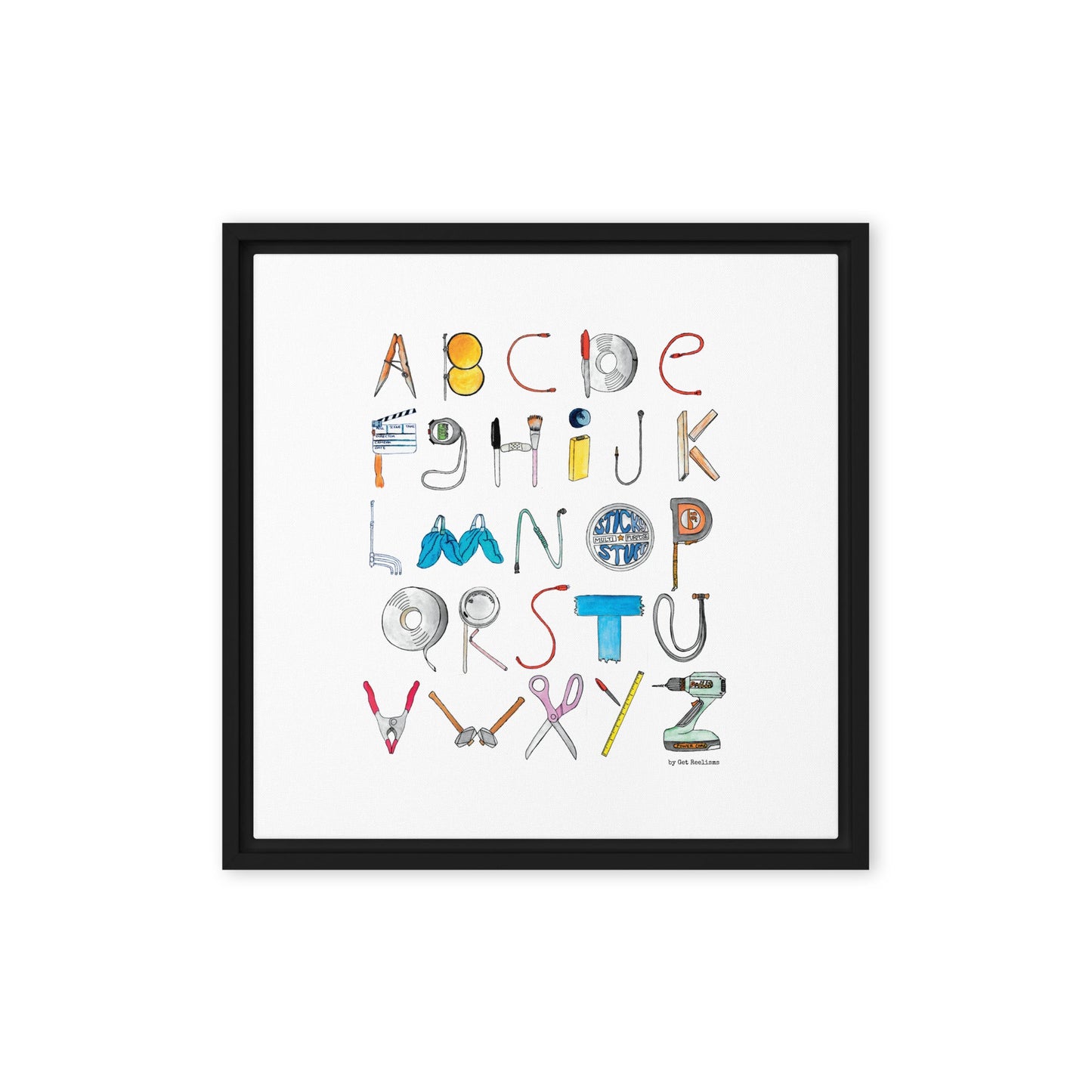 DECOR | ABCs of Filmmaking - Minimalistic - Square Framed Canvas - Get Reelisms
