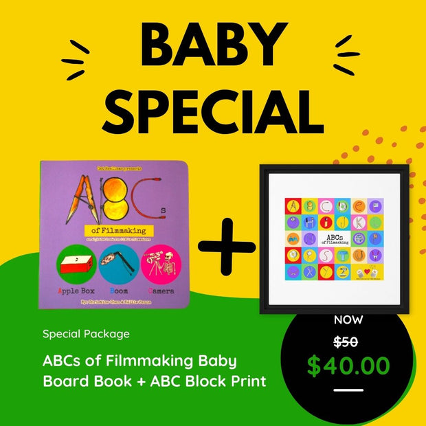 COMBO DEAL:  ABCs of Filmmaking + ABCs Blocks 10X10 Print