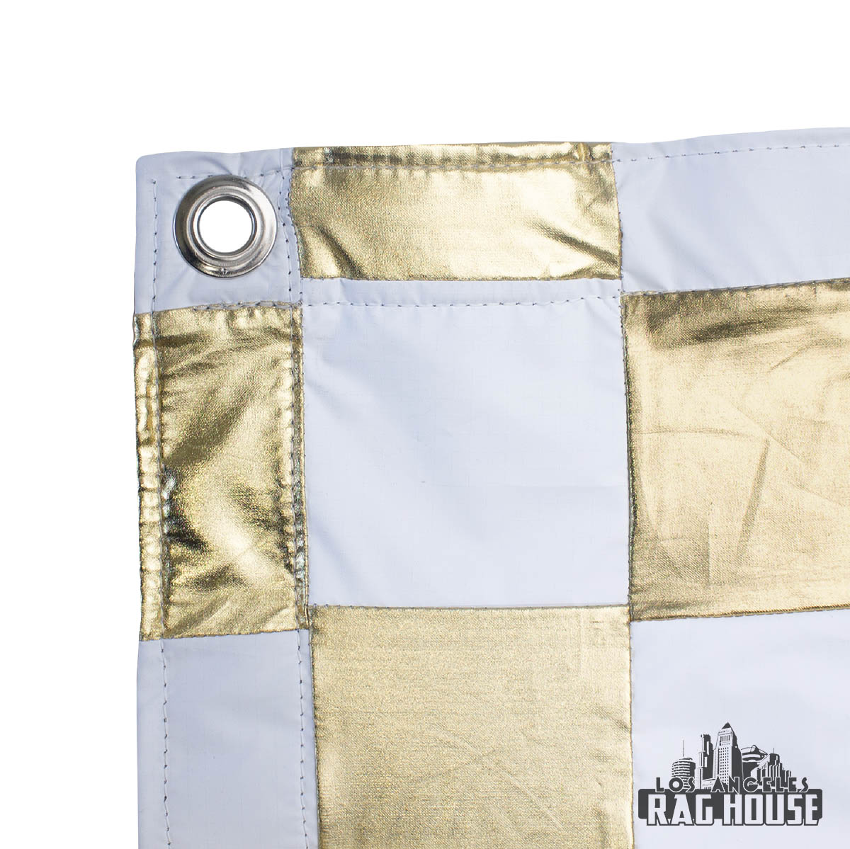 Gold/White Checker Lame