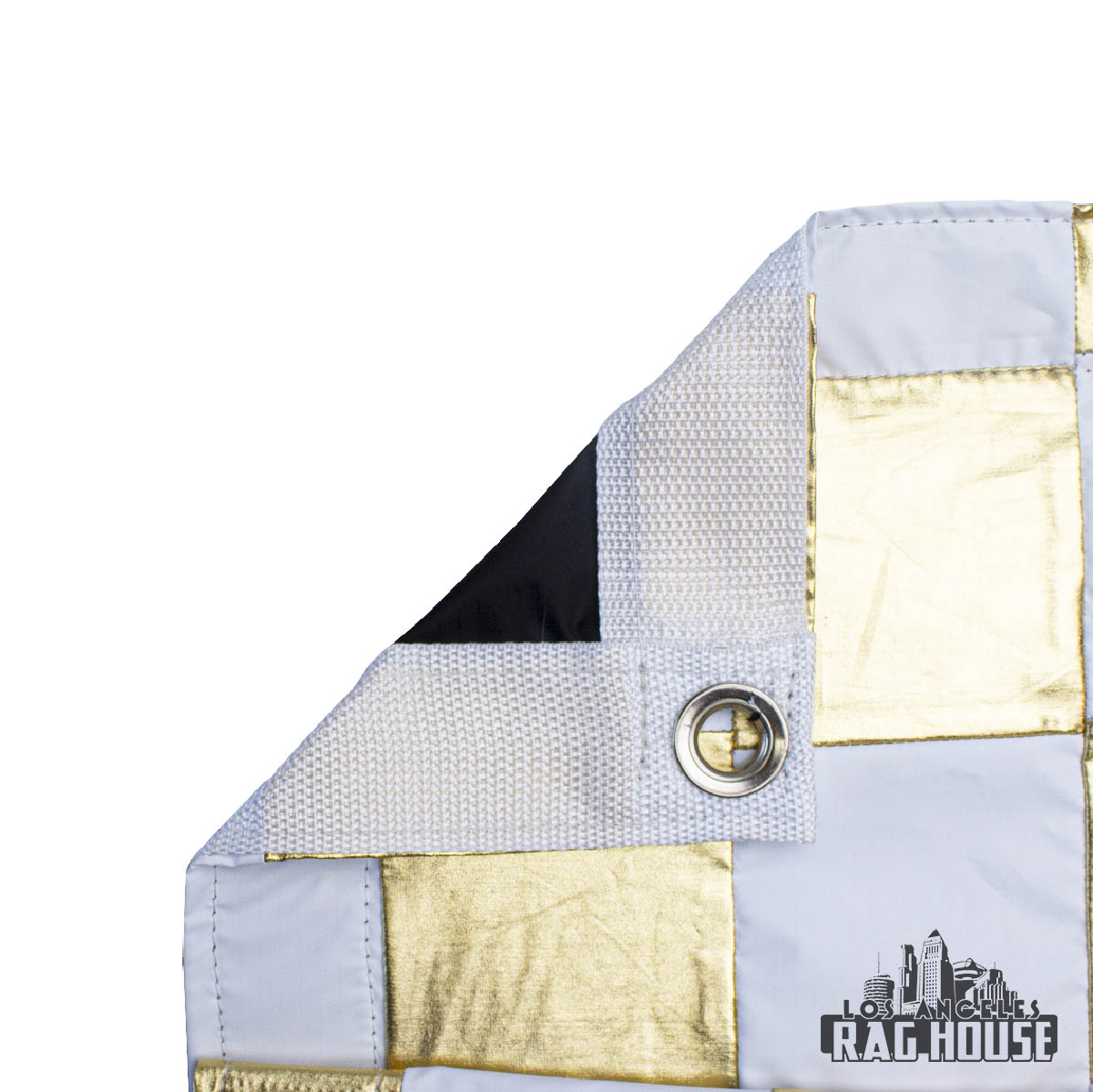 Gold/White Checker Lame