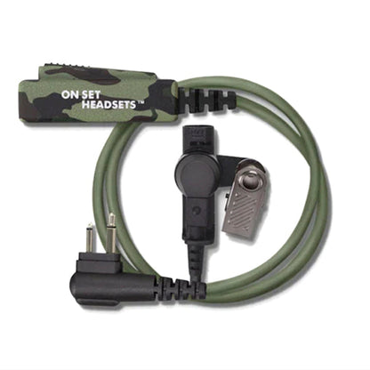 On Set Headsets™️ "The Shorty" Chest Pack Compatible FilmPro Walkie Surveillance Headset with 2-Pin Motorola M1 Connector -  (Black, Camo)