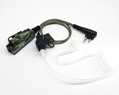 On Set Headsets™️ "The Shorty" Chest Pack Compatible FilmPro Walkie Surveillance Headset with 2-Pin Motorola M1 Connector -  (Black, Camo)