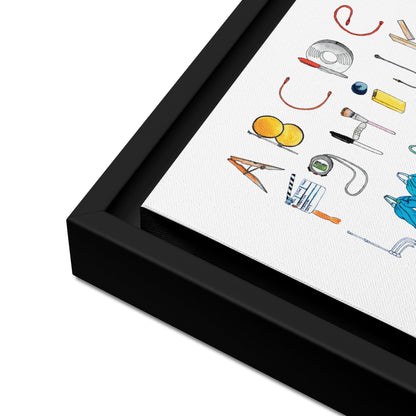 DECOR | ABCs of Filmmaking - Minimalistic - Square Framed Canvas - Get Reelisms
