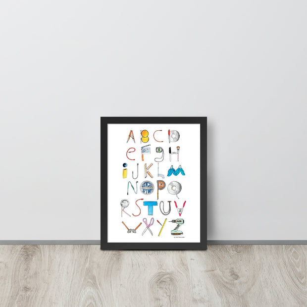 DECOR | ABCs of Filmmaking - Minimalistic - Vertical Framed Print - Get Reelisms