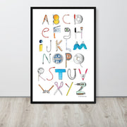 DECOR | ABCs of Filmmaking - Minimalistic - Vertical Framed Print - Get Reelisms