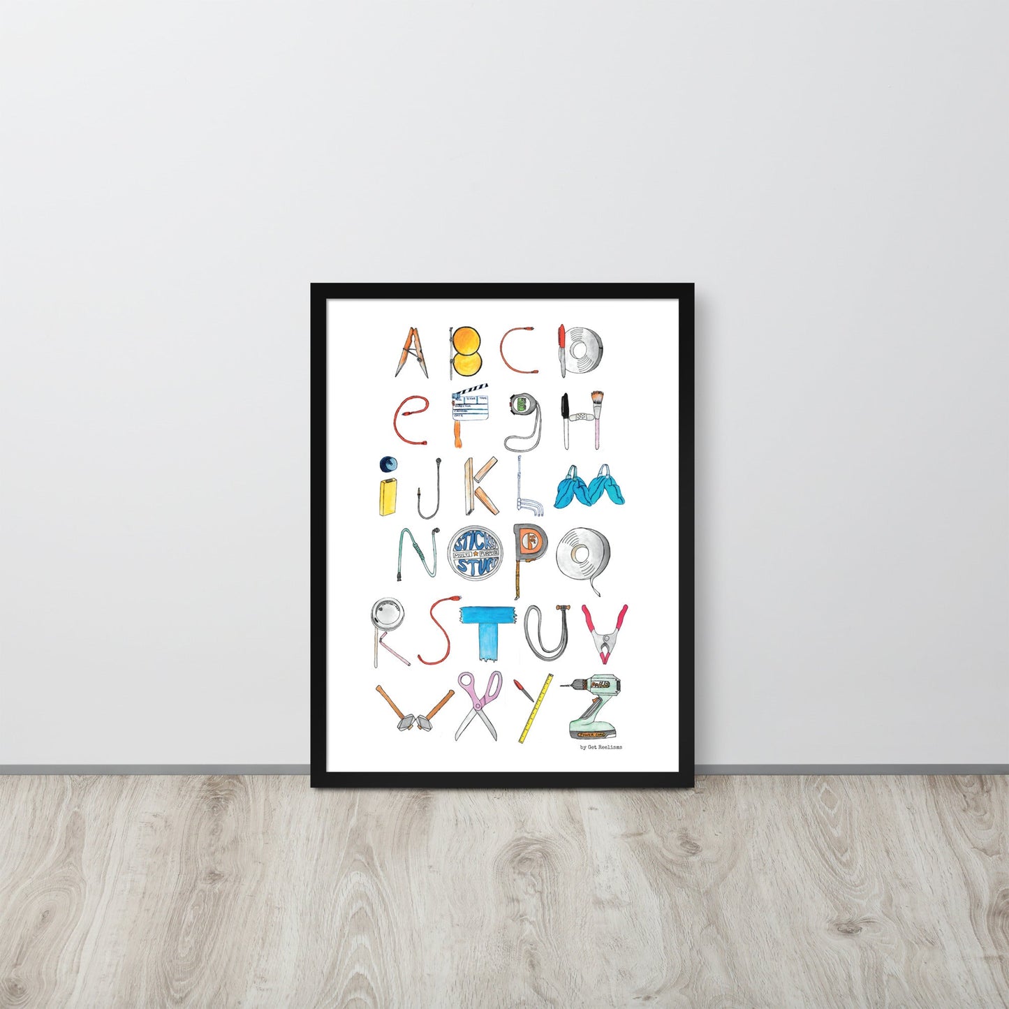 DECOR | ABCs of Filmmaking - Minimalistic - Vertical Framed Print - Get Reelisms