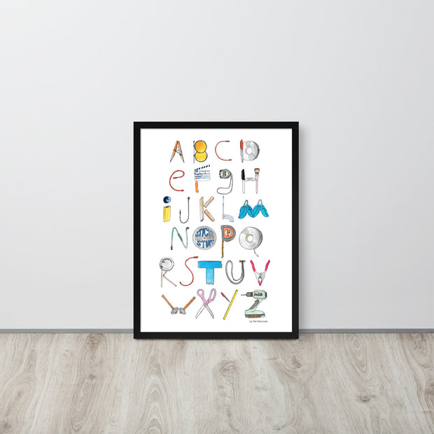 DECOR | ABCs of Filmmaking - Minimalistic - Vertical Framed Print - Get Reelisms