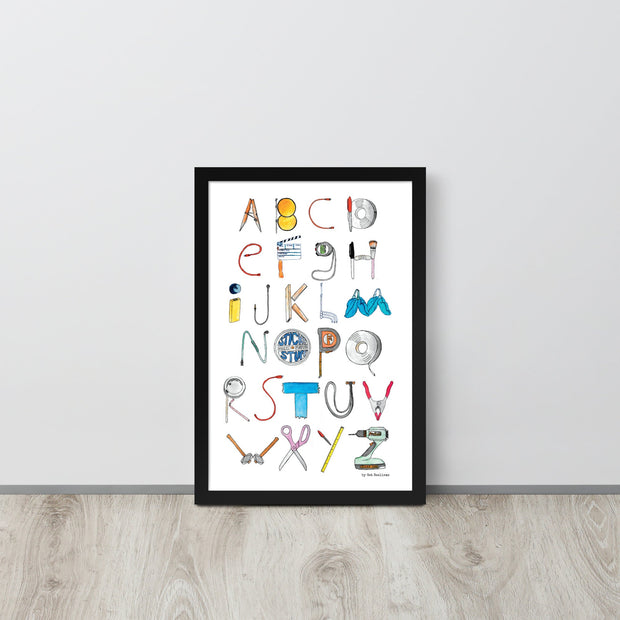 DECOR | ABCs of Filmmaking - Minimalistic - Vertical Framed Print - Get Reelisms