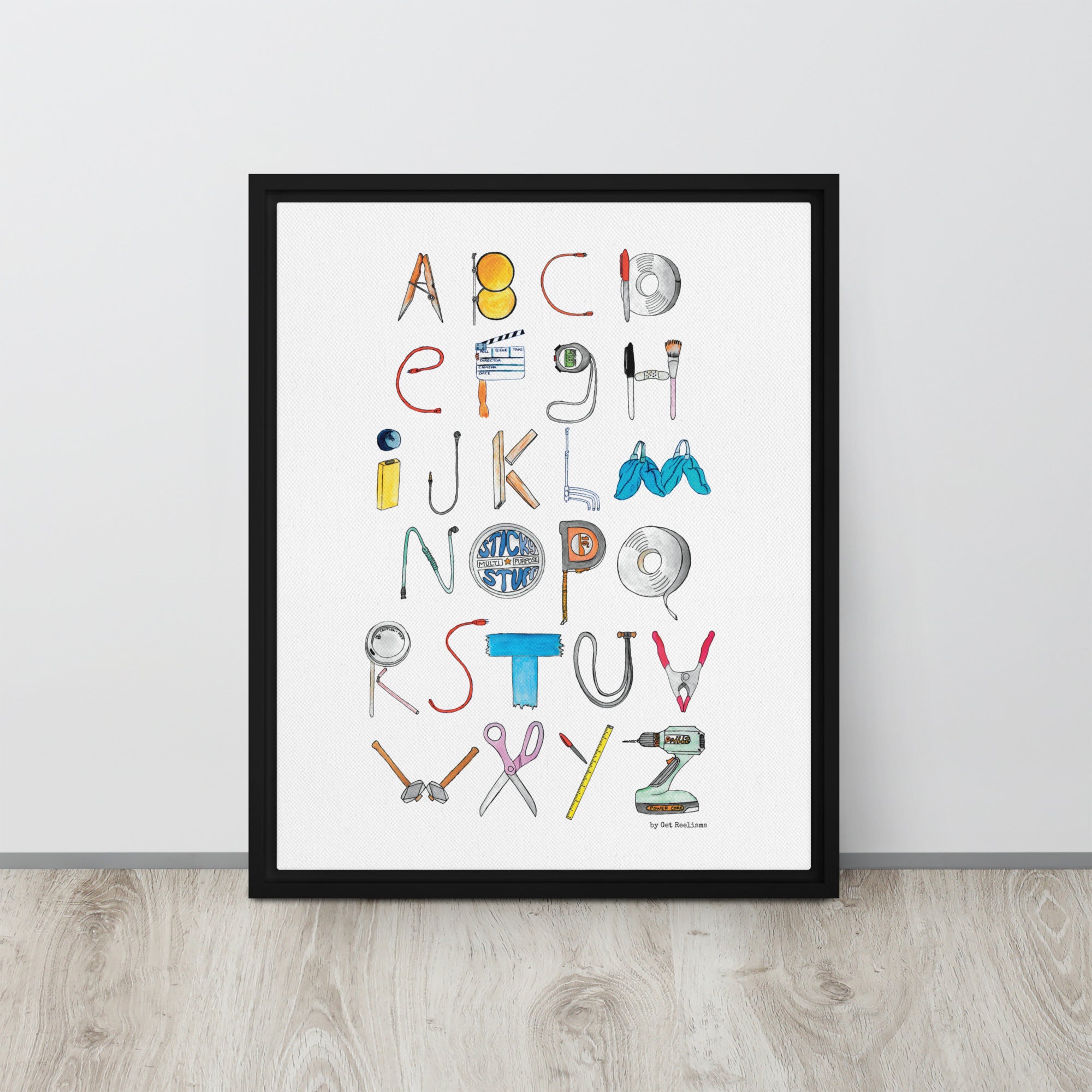 ABCs of Filmmaking - Minimalistic - Vertical Framed canvas