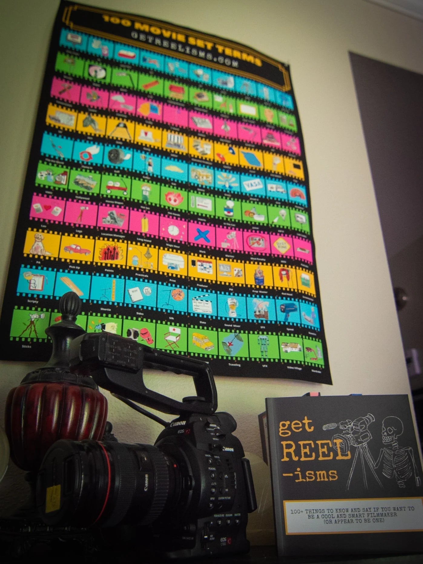 Get Reelisms Filmmaker Starter Bundle – Film Set Book, 100 Terms Poster & Sticker | Gift for Film Students - Get Reelisms