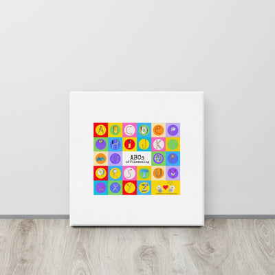 HOLIDAY SALE | ABCs of Filmmaking - Colored Blocks - Square Canvas - Get Reelisms