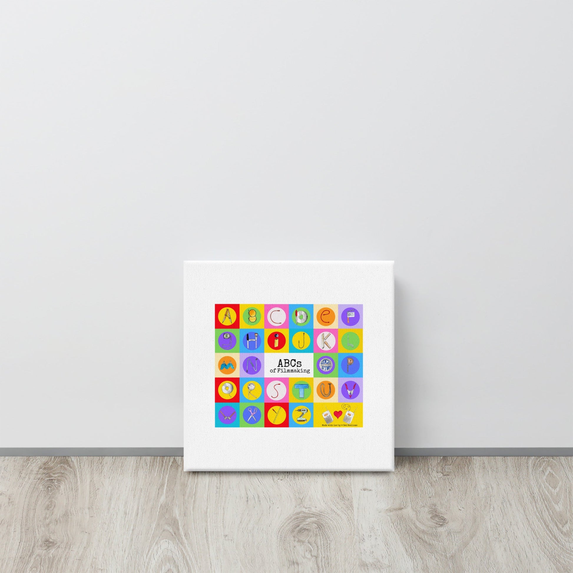 HOLIDAY SALE | ABCs of Filmmaking - Colored Blocks - Square Canvas - Get Reelisms