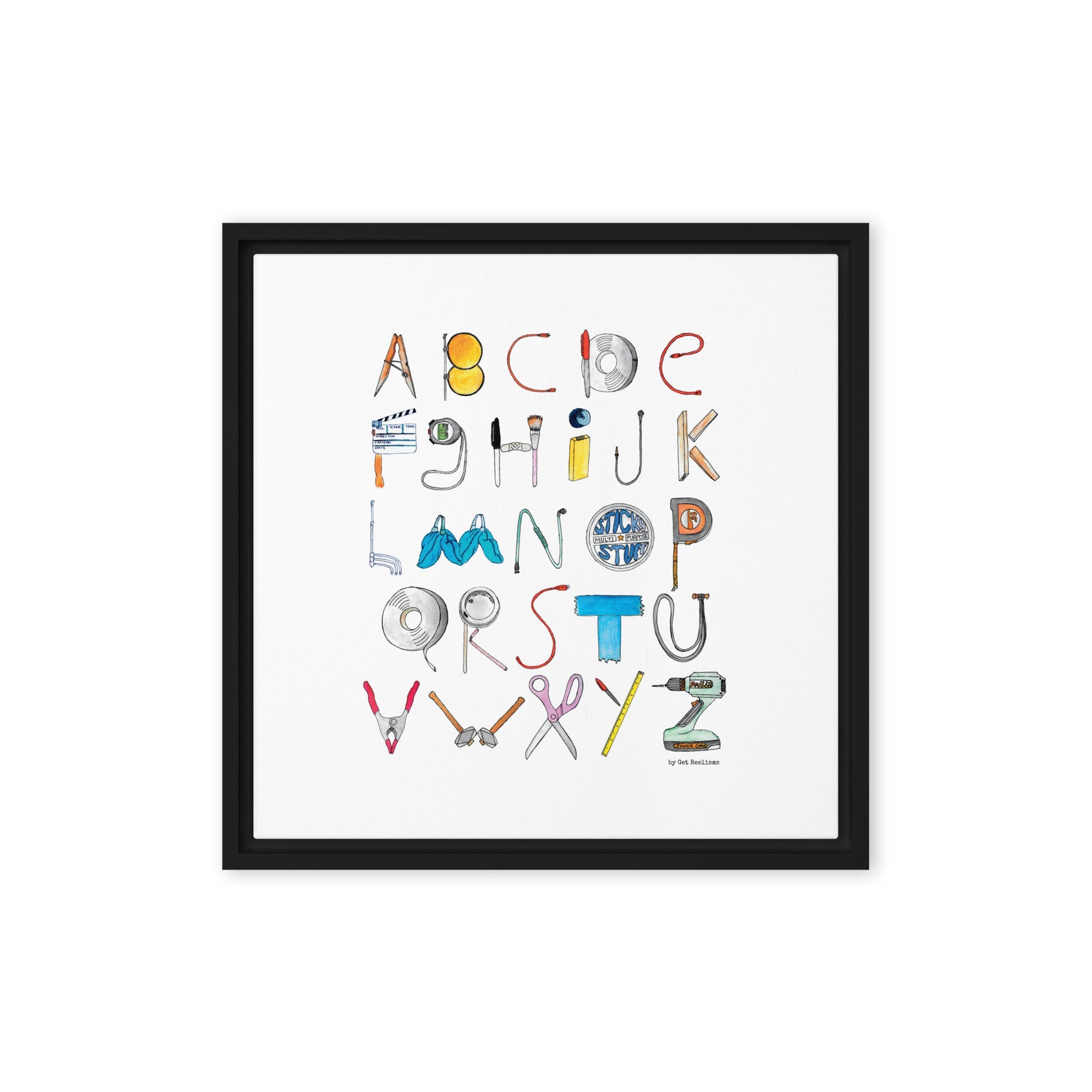 DECOR | ABCs of Filmmaking - Minimalistic - Square Framed Canvas - Get Reelisms