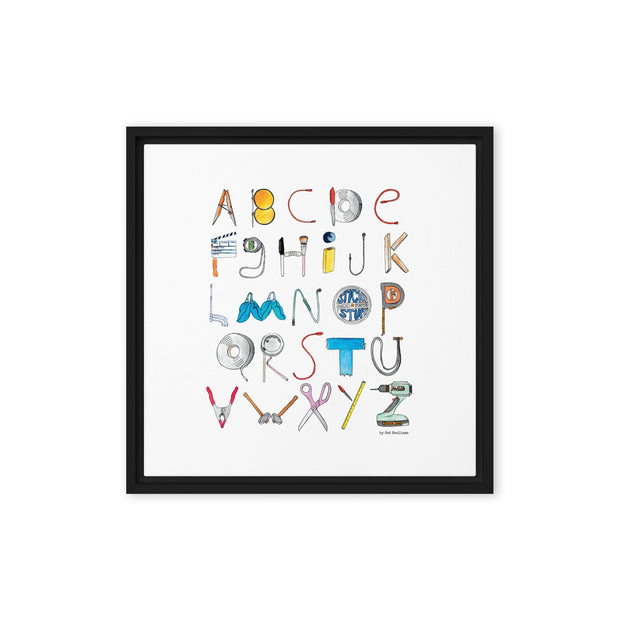 DECOR | ABCs of Filmmaking - Minimalistic - Square Framed Canvas - Get Reelisms
