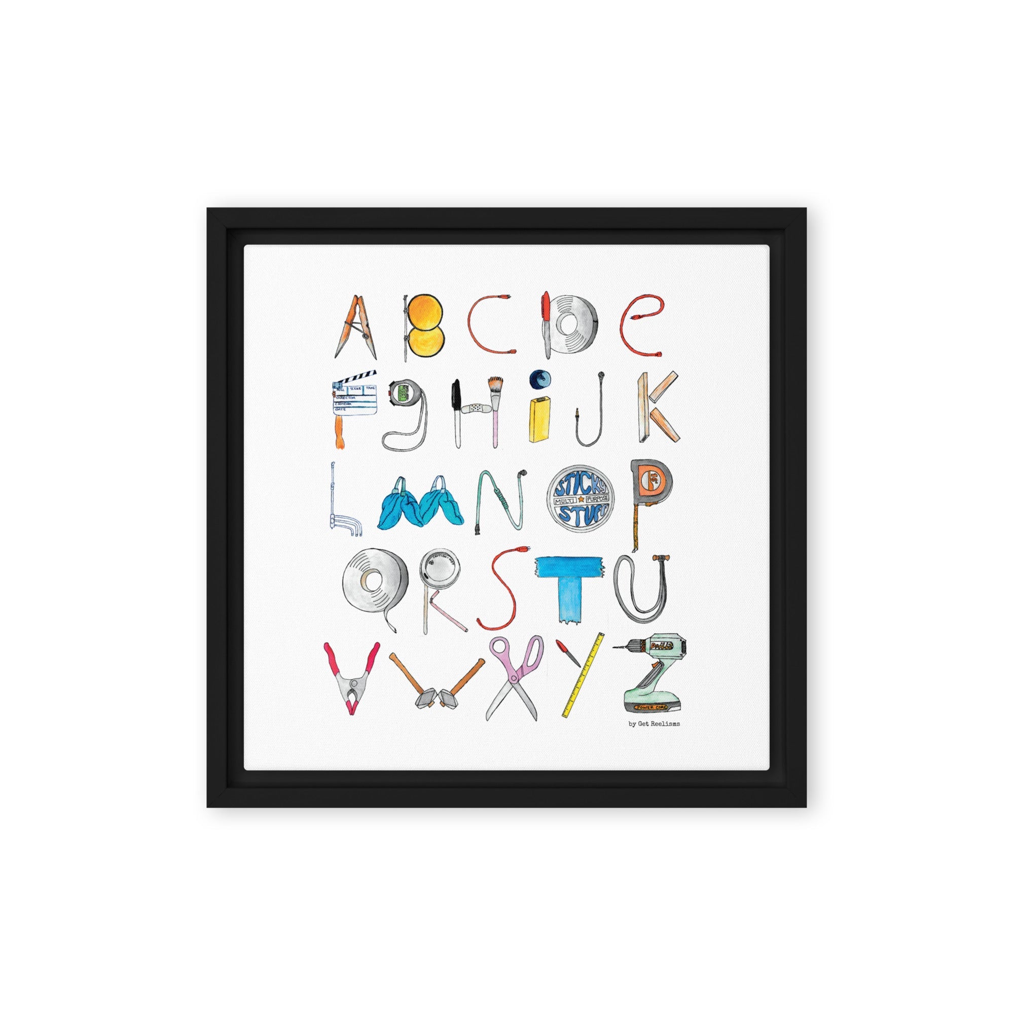 DECOR | ABCs of Filmmaking - Minimalistic - Square Framed Canvas - Get Reelisms