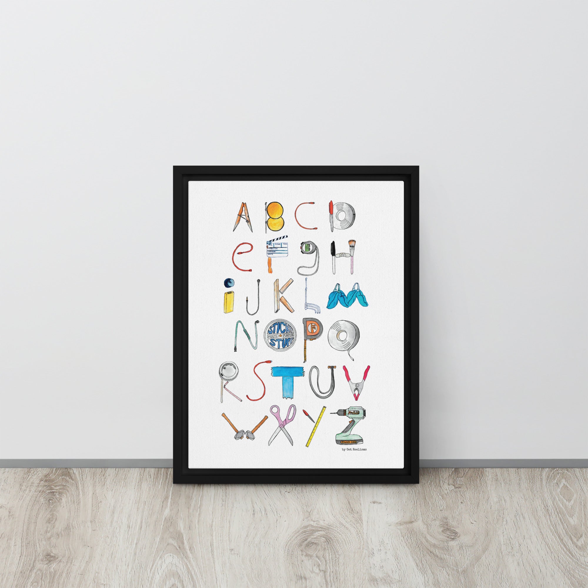 DECOR | ABCs of Filmmaking - Minimalistic - Vertical Framed Canvas - Get Reelisms