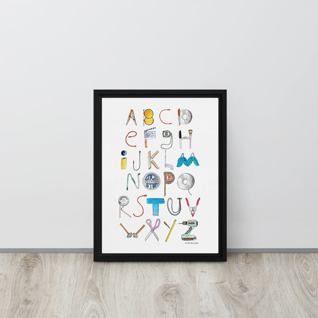 DECOR | ABCs of Filmmaking - Minimalistic - Vertical Framed Canvas - Get Reelisms