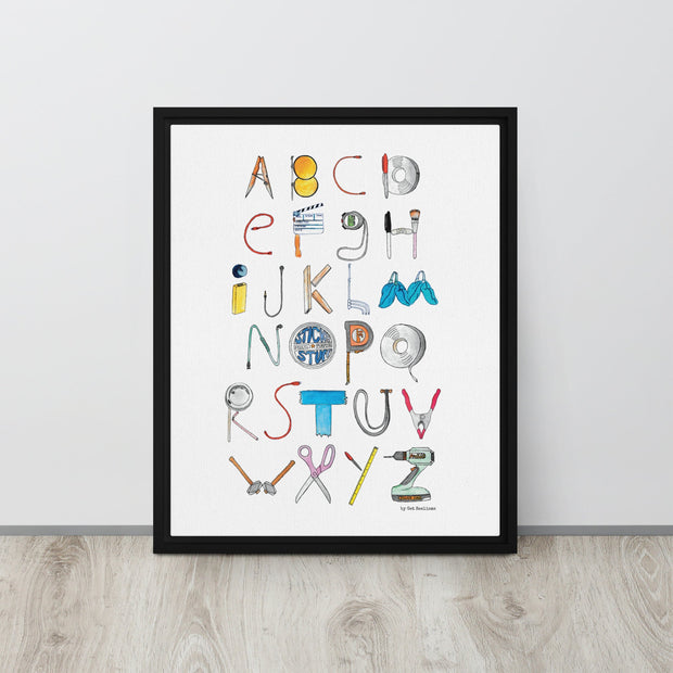 DECOR | ABCs of Filmmaking - Minimalistic - Vertical Framed Canvas - Get Reelisms