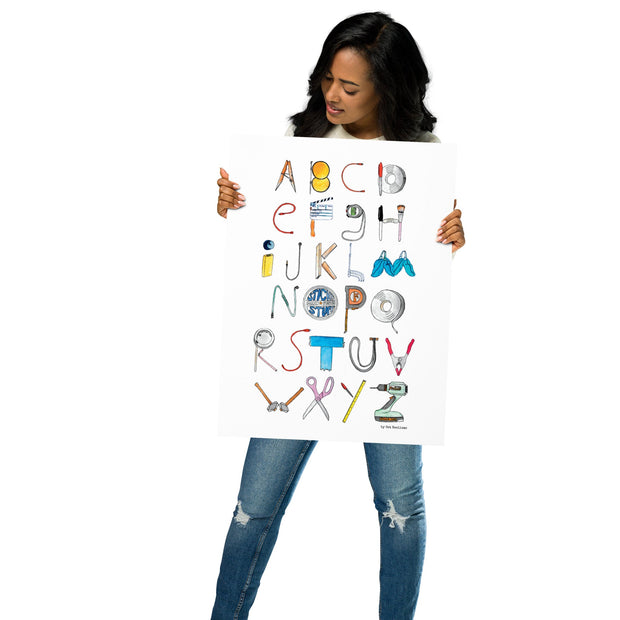 DECOR | ABCs of Filmmaking - Minimalistic Vertical Printed Poster - Get Reelisms