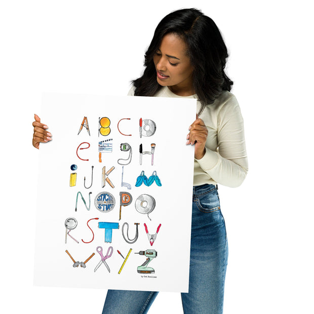 DECOR | ABCs of Filmmaking - Minimalistic Vertical Printed Poster - Get Reelisms